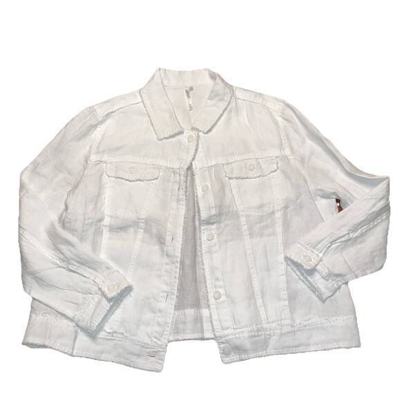 Lulu B Womens Long Sleeve Linen Travel Jacket White Size 1 X LIN7403 - Picture 1 of 6